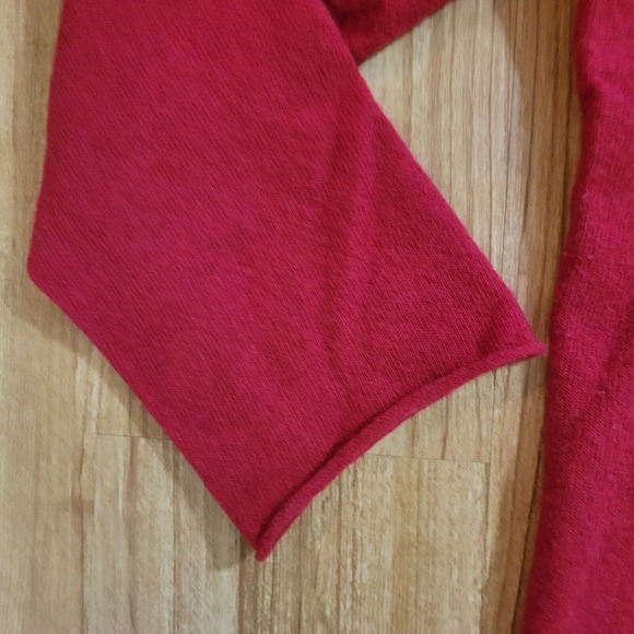 Eileen Fisher Sweater Top Womens Medium Red Merino Wool Holiday Basic Casual - Picture 5 of 12